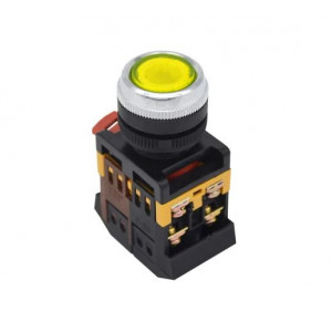 КНОПКА ABLFS-22 ЖЕЛТЫЙ D22ММ НЕОН/220В 1, КНОПКА ABLFS-22 ЖЕЛТЫЙ D22ММ НЕОН/220В 1З+1Р (ANDELI)