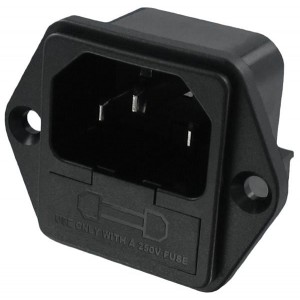 719W-00/02, Модули подачи электропитания переменного тока AC RECEP WITH DUAL FUSE HOLDER 10A 250V