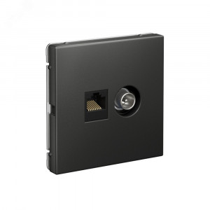 ARTGALLERY розетка двойная ТВ + компьютерная RJ45, кат. 5Е, базальт GAL001489