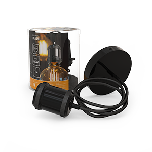 Светильник подвесной Decor черный E27, 1 м, 1/40 PL021