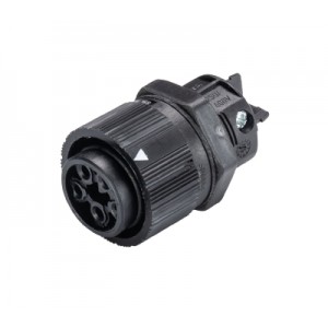 Розеточный разъем в панель RST16I5/4S B1 M03 SW, Розеточный разъем в панель М20, IP68(69k), 4 полюса, цвет: черный, номинальные характеристики: 250/400V+PE 16A, серия gesis RST MINI