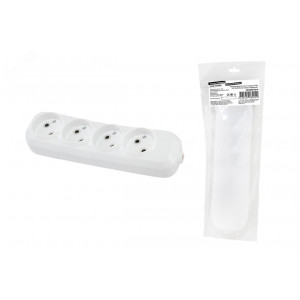 Колодка розеточная 4 гнезда 2П б/з 10А 250В белая серии " Народная" SQ1806-0419