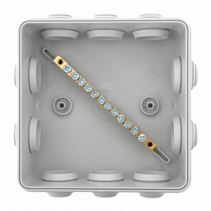 Коробка уравнивания потенциалов КУП-030-014 с крышкой наружная (100х100х50) для прямого монтажа, 10 мембр. вводов серая IP55 EKF plc-kmr-030-014-g