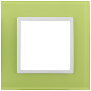 14-5101-26 Рамка на 1 пост, стекло, Elegance, лайм+бел (10/50/1800) Б0034480