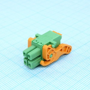 DFMC 1.5/ 2-ST-3.5-LR, Разъемы для печатной платы, номинальный ток: 8 A, расчетное напряжение (III/2): 160 В, номинальное сечение: 1,5 мм?, полюсов: 2, размер шага: 3,5 мм, тип подключения: Пружинные зажимы Push-in, цвет: зеленый