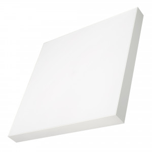 Светильник SP-QUADRO-S600x600-60W Day4000 (WH, 120 deg, 230V) 034803, Накладной светильник. Мощность 60 Вт, св. поток 4900-5500 лм, 80-90 лм/Вт, дневной 4000 K, CRI>90, угол 120°, напряжение питания 230 В. Белый квадратный корпус из алюминия, экран PC, степень защиты IP40. Размер: длина 600 мм, ширина 600 мм, высота 64 мм.