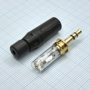 TRS 3.5 (mini jack) шт металл gold D6.5, KS3PB-AU Стерео аудио штекер 3.5 мм
