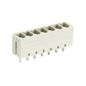 Вилка Wiecon 8813 S / 7 G, Вилочный разъем, вертикальный, на плату, шаг: 3.81 мм, 7 полюсов, фиксация на плате пайкой, исполнение: без маркировки, 250V, 8А, цвет: серый