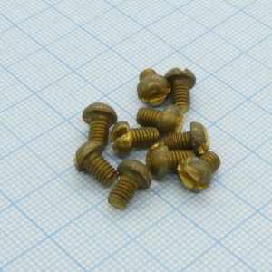 Винт М4.0х 6 (10шт.)  п/к латунь, Винт М4.0х 6 (10шт.)  п/к латунь