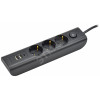 УДЛИНИТЕЛЬ 3Х2М С ЗАЗЕМЛ. 16А 250В MODERN У03В С ВЫКЛ. USBX3 (TYPE-AX2ШТ + TYPE-CX1ШТ) ПВС 3Х1 ЧЕРН. WYP12-16-03-02-ZKU-K02
