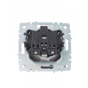 Розетка BRITE РСбш10-3-44-БрГ 16А IP44 с заземл. защ. шторки с крышкой графит BR-R16-16-44-K53