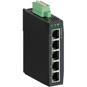 Коммутатор WIENET UMS 5-L, Коммутатор серии WieNet, неуправляемый, 5 портов RJ45 скорость передачи 10/100 MBit/s, номинальное напряжение: 12-48 VDC, монтаж: на DIN рейку, материал корпуса: пластик