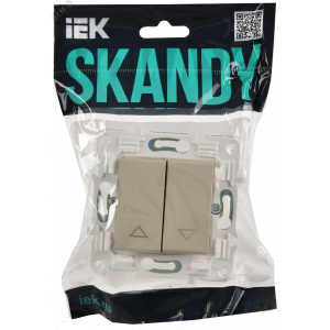 SKANDY Выключатель жалюзи 10А SK-V12B бежевый IEK SK-V15-0-10-K10