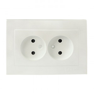 Валенсия лицевая панель розетка 2-местной б/з 10А жемчуг с защ. штор. PROxima ESR10-L-102-50