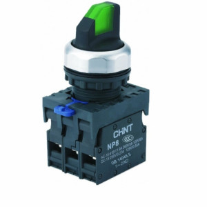 Переключатель с подсветкой NP8-11XD/313 3 полож. фикс. AC110-230В(LED) 1НО+1НЗ IP65 зел. 667558