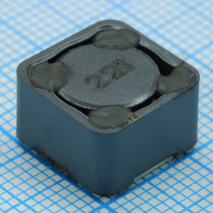 SRR1280-221K, Катушка индуктивности силовая проволочная экранированная 220мкГн ±10% 1кГц 24Q-Фактор феррит 1.63A 0.4Ом по постоянному току лента на катушке