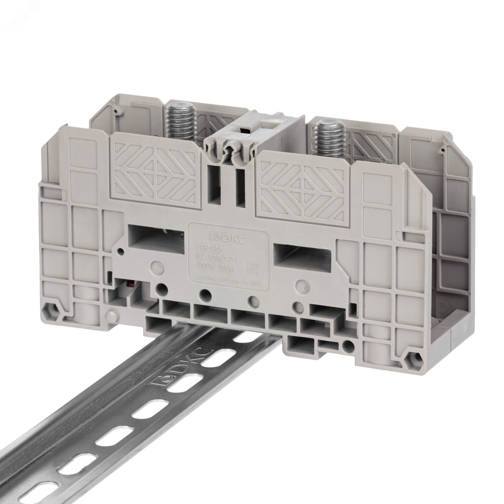 Изображение товара Клемма проходная болтовой зажим DKC FER-120 120 кв.мм серая