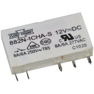 Реле в колодку 12VDC6A, Интерфейсное реле для установки в клолдку, материал контакта: AgSnO2, рабочее напряжение: 12 V DC, серия flare