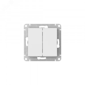 ATLASDESIGN AQUA 2-клавишный ВЫКЛЮЧАТЕЛЬ IP44, с  х.5, 10АХ, быстрозажимные клеммы, БЕЛЫЙ ATN440151S