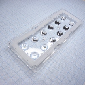 CS14895_HB-IP-2X6-RS, Групповая линза 2x6 на 12 светодиодов LG Innotek серии LEMWA33X, узкая диаграмма 14° , в комплекте силиконовая прокладка, эфф=94%, 173x71,4x11,4мм