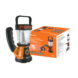 Фонарь светодиодный "Кемпинг 4" аккумуляторный, 24+19 LED, 44 лм/Вт, 3 режима с поворот. ручкой, SQ0350-0031