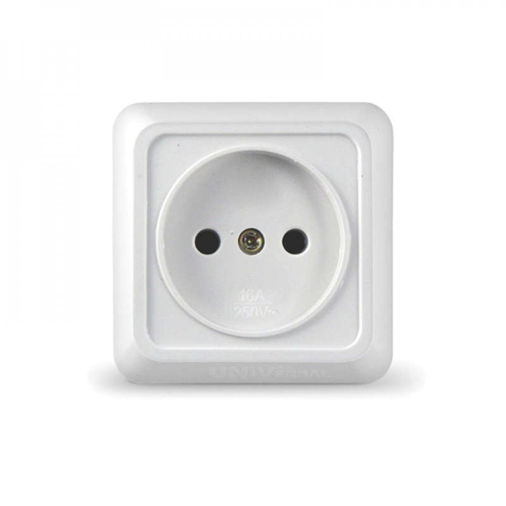 Изображение товара Розетка силовая Олимп 16А IP20 без заземления белая