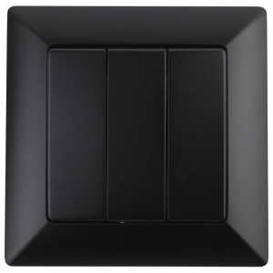 4-106-05 Выключатель тройной, 10А-250В, СУ, Solo, антрацит (10/200/2400) Б0043302
