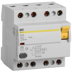 Выключатель дифференциального тока (УЗО) 4п 50А 30мА тип AC ВД1-63 MDV10-4-050-030
