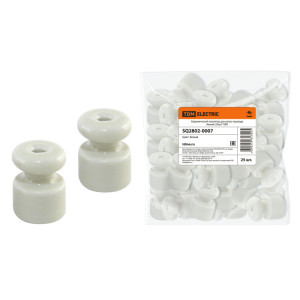 Керамический изолятор для ретро провода белый (25шт) SQ2802-0007