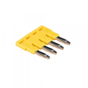 Соединительная перемычка IVB WKF 4 - 4, Соединительная перемычка, 4 полюса, изолированная, вилочная, для клемм: WT 4, цвет: желтый