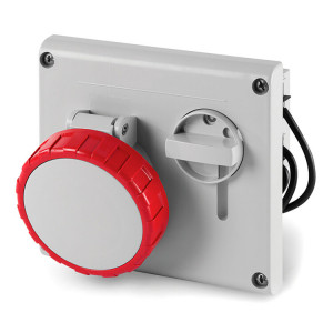 Розетка панельная с механической блокировкой и верхним расположением разъема IP67 16А 3P+E+N 400В DIS4051687