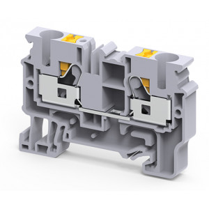 Проходная клемма CP6/10, Проходная клемма, тип фиксации провода: Push-in, номинальное сечение: 6 мм кв., 57A, 1000V, ширина: 6 мм, цвет: серый, тип монтажа: DIN35