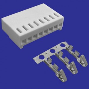 HU-08 PITCH 2.54MM+TERMINAL, Разъем низковольтный розетка 8 контактов шаг 2.54мм