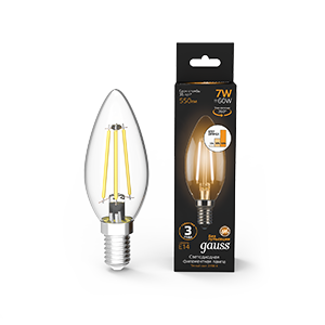 Лампа LED Filament Candle E14 7W 2700К step dimmable 1/10/50 103801107-S
