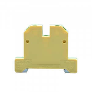 Заземляющая клемма JUT2-4PE, Заземляющая клемма, тип фиксации провода: винтовой, номинальное сечение: 4 мм кв., 800V, ширина: 6,2 мм, цвет: желто-зеленый, тип монтажа: DIN35