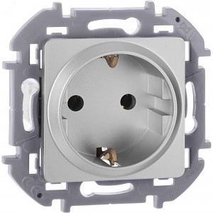 Розетка 1-м СП Inspiria 16А IP20 250В 2P+E немецк. стандарт механизм алюм. Leg 673722