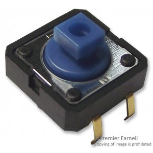 B3F5050, Кнопка тактильная 12х12 h=7.3мм (3.5мм+толкатель 3.8мм) 1.27N(130гр)  0.05A 24В