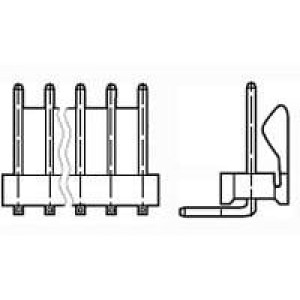 3-641216-5, Соединитель провод-плата оконечный 5 контакт(-ов) 2.54мм угловой монтаж в отверстие