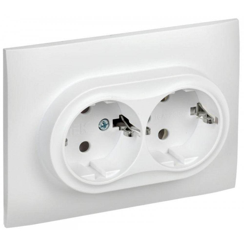 Изображение товара SKANDY 2-местная розетка с заземлением без шторок SK-R08W