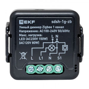 Умный диммер в подрозетник 1-канальный Zigbee EKF Connect Select sdsh-1g-zb