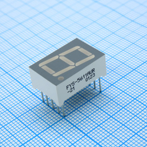 FYS-5611AUR-21, 1 разрядный индикатор 14,2мм/красный/635нм/60-100мкд/ОК