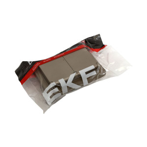 Механизм розетки двойной, 16А, IP44, с заземлением, со шторками, с рамкой, с крышками, шампань Эпика EKF UP1-SOC-211-44