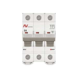 Выключатель автоматический AV-6 3P 4A (C) 6kA EKF AVERES(кр.1шт)