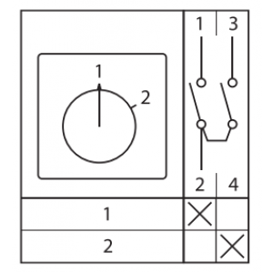 Переключатель кулачковый ПК-1-51 10А 1P "1-2" PROxima pk-1-51-10