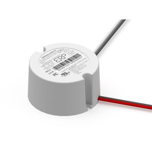 EBR020U-0500-37, LED Drivers Power Supplies 120 Vac, 85% efficiency, Round Plastic Case, Forward & Reverse Phase dimming, 1-100% dimming range, 18.5 W max, 500 mA Iout, 37 V max Vout