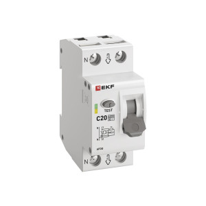 Устройство защиты от дугового пробоя (УЗДП) 1P+N C 20А 6кА с Автоматический выключатель PROxima afdd-2-20C-pro