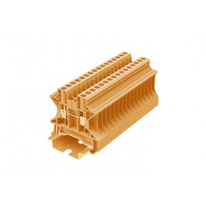 Проходная клемма TU2.5-2-OG, Проходная клемма, тип фиксации провода: винтовой, номинальное сечение: 2,5 мм кв., 24A, 1000V, ширина: 5,2 мм, цвет: оранжевый, тип монтажа: DIN35