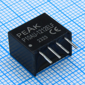 P10AU-1212ELF, Преобразователь DC/DC на печатную плату 2Вт, вход 12В, выход 12В/167мА, изоляция 1000В постоянного тока КПД 84% -40°С…+85°С