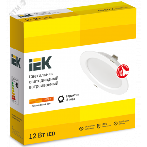 Светильник LED ДВО 1613 белый круг 12Вт 3000К IP20 LDVO0-1613-12-3000-K01