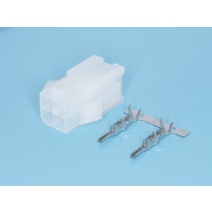 MF-4M, Разъем питания (с контактами) Mini-Fit, 4pin, вилка на кабель, шаг 4,2мм